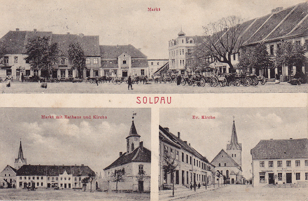 Markt mit Rathaus und Kirche
