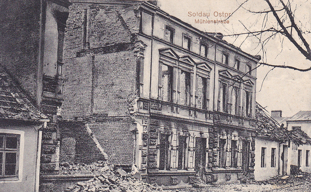 Zerstörte Gebäude in der Mühlenstraße